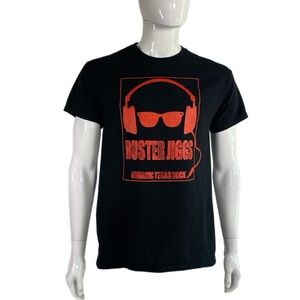 Gildan Men’s Buster Jiggs Organic Texas Rock Music Black Tee